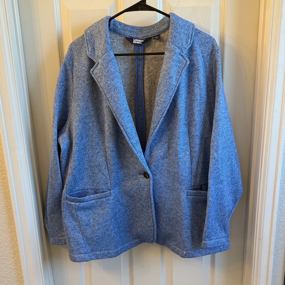 Lands’ End Women’s Herringbone Fleece Blazer